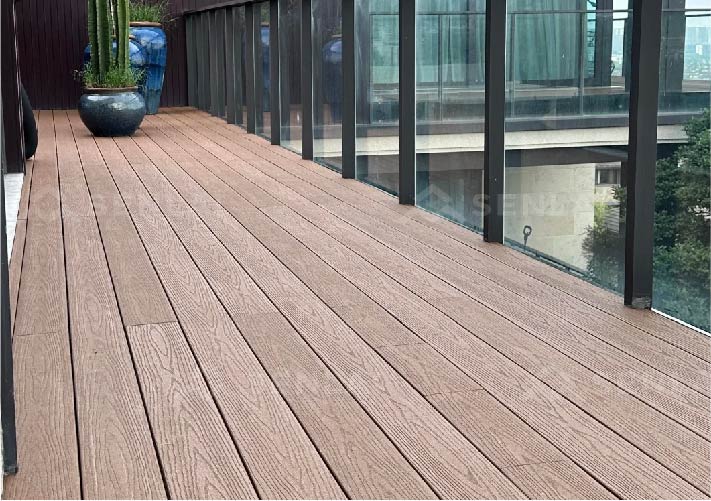 multicolor wood plastic composite deck