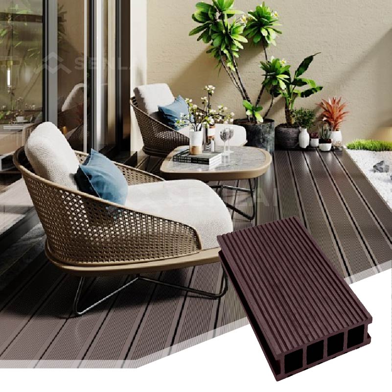 Factory Direct Eco-Friendly Waterproof Square Solid WPC Decking