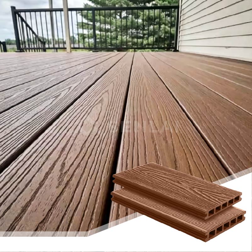 Outdoor Wood Floor 3D Embossing Texture Waterproof WPC Decking